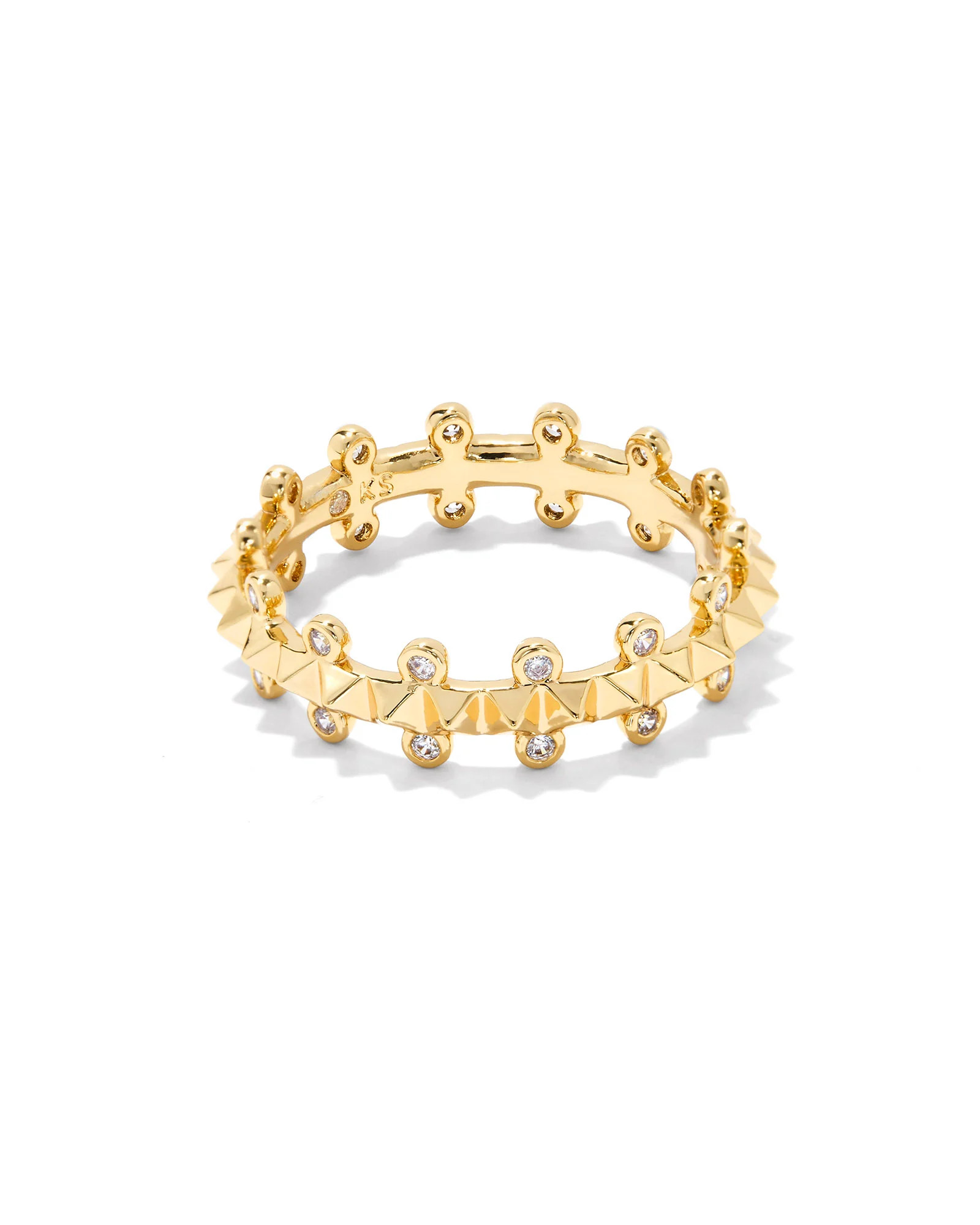Jada Gold Band Ring in White Crystal | Kendra Scott