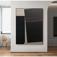 Black Wabi Sabi Wall Art Black Beige Abstract Painting Neutral Decor Boho Textured Minimalist Entrance | Etsy (US)