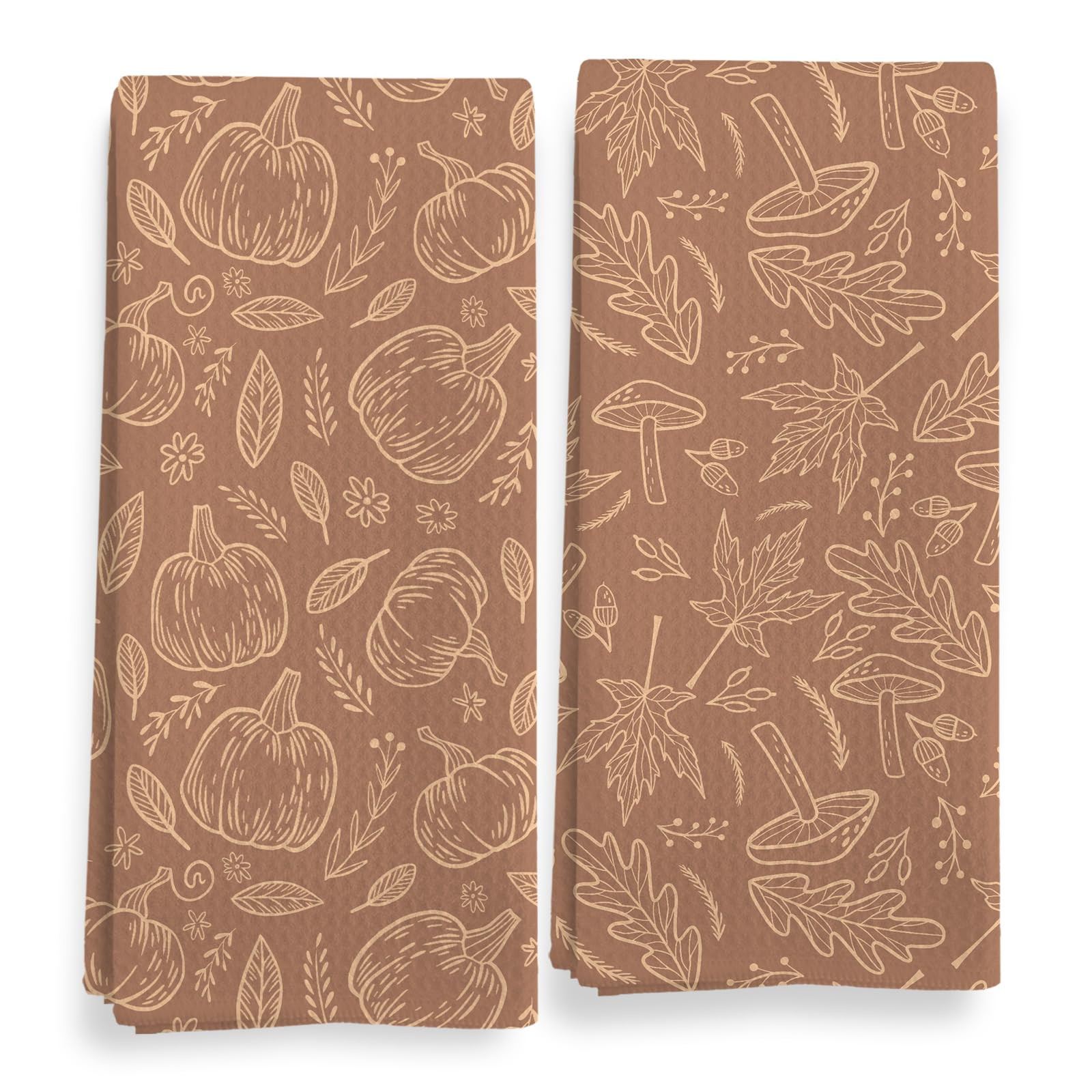 Fall Orange Kitchen Towels, Vintage Autumn Leaves Mushroom Decorative Set, Farmhouse Thanksgiving... | Amazon (US)