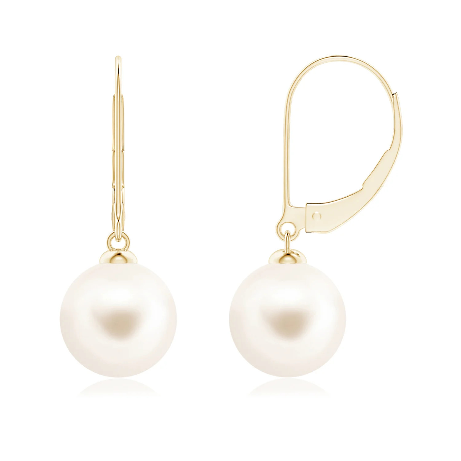 Freshwater Pearl Earrings with Leverback | Angara US