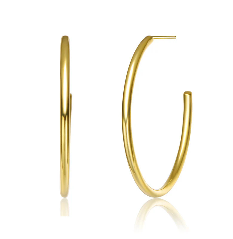 Rachel Glauber 14k Gold Plated Large Open Hoop | Shop Simon