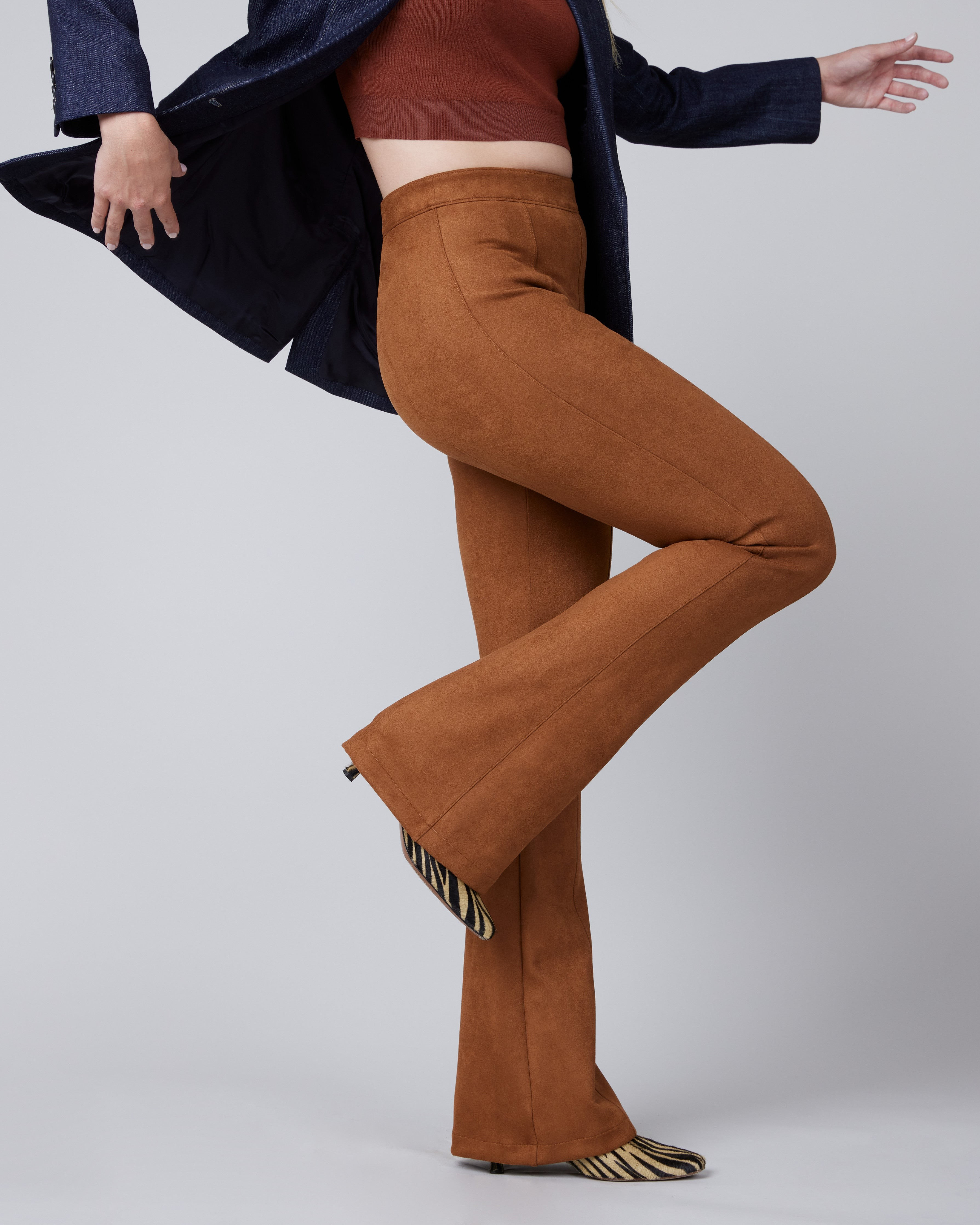 Faux Suede Flare Pants | Spanx