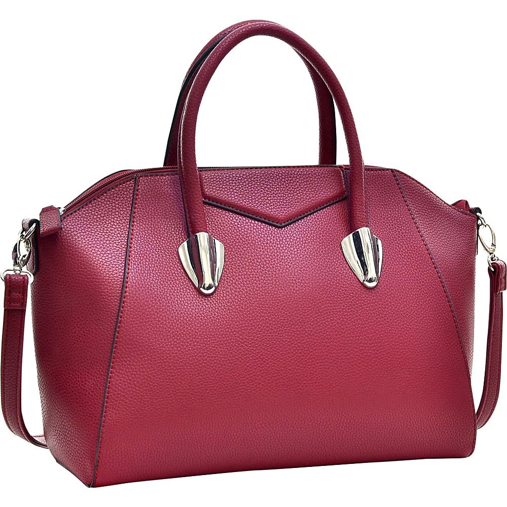 Dasein Faux Leather Weekender Satchel with Removable Strap Burgundy Red - Dasein Manmade Handbags | eBags