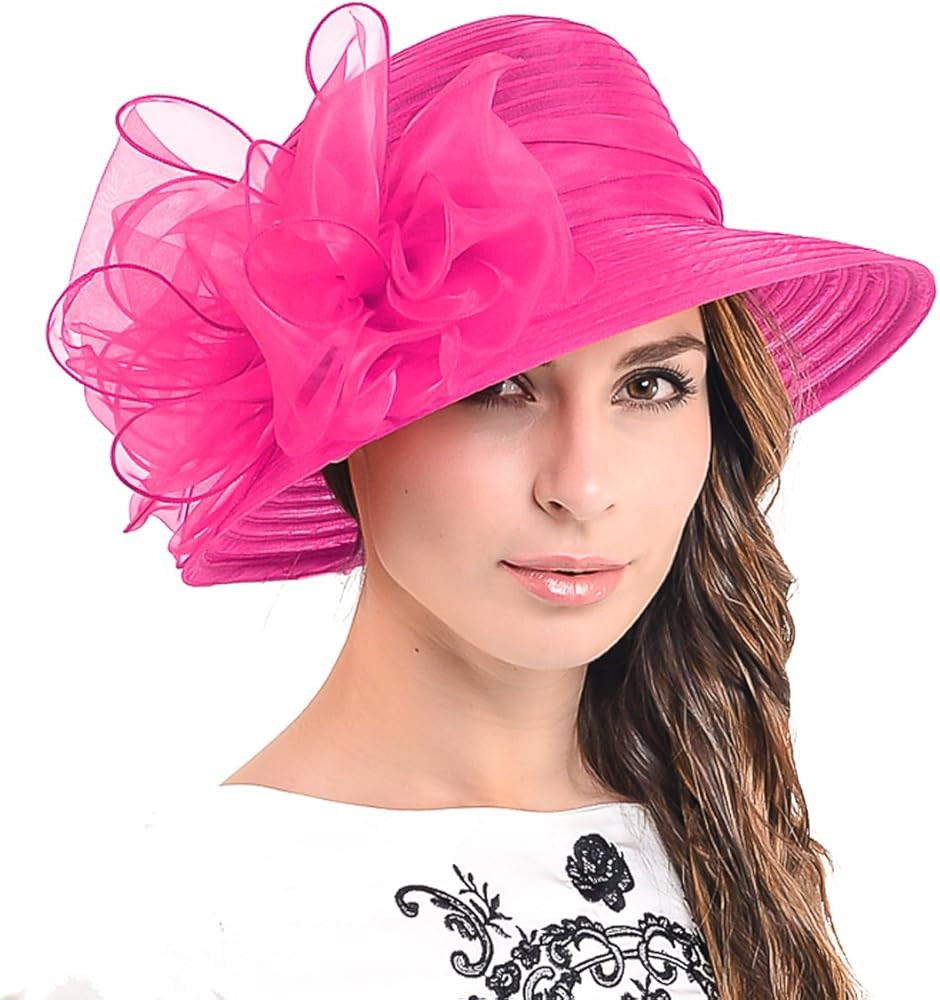 Ascot Kentucky Church Derby Bowler Cloche Hat Bowknot Organza Bridal Dress Cap S051 | Amazon (US)