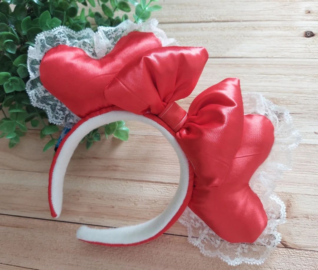 CRUSH Sweet Satin Red Mouse EARS ~ Minnie Ears ~ Coquette ~ Lace | Etsy (US)