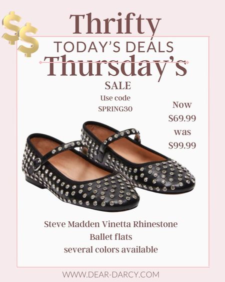 Sale🚨

Ballet flats are all the rage this Spring 
Grab this hot pair by Steve Madden at $69 verses &99.95 
30% off with code: SPRING30