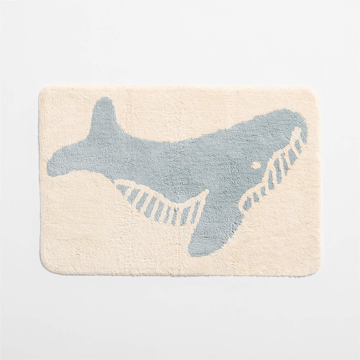 Whale Quarry Blue 100% Organic Cotton Kids Bath Mat | Crate & Kids | Crate & Barrel