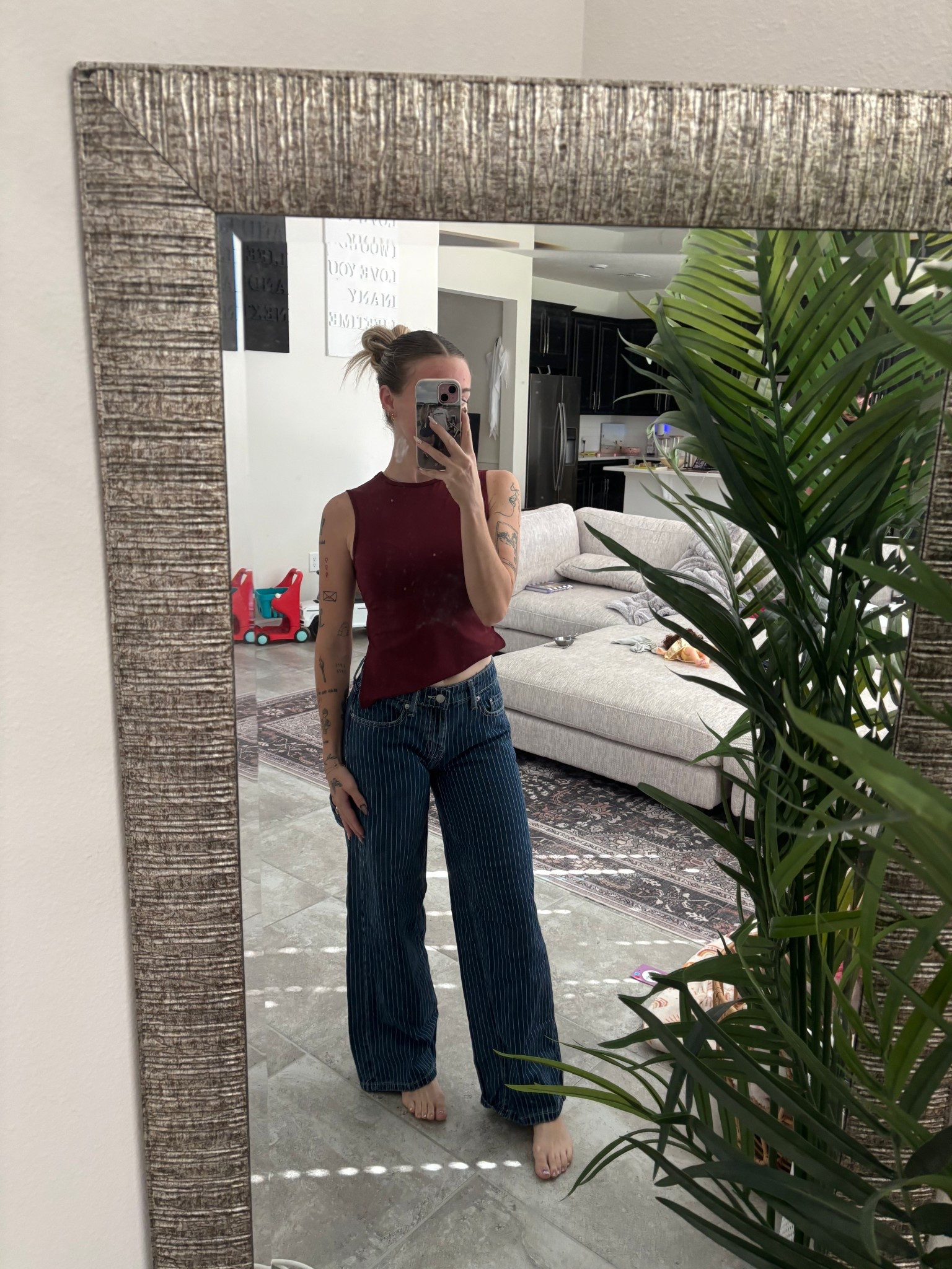 These jeans were a CLEARANCE find!! Entire outfit under $30. 
Pants 00
Shirt XS

#LTKStyleTip #LTKFindsUnder50 #LTKSaleAlert