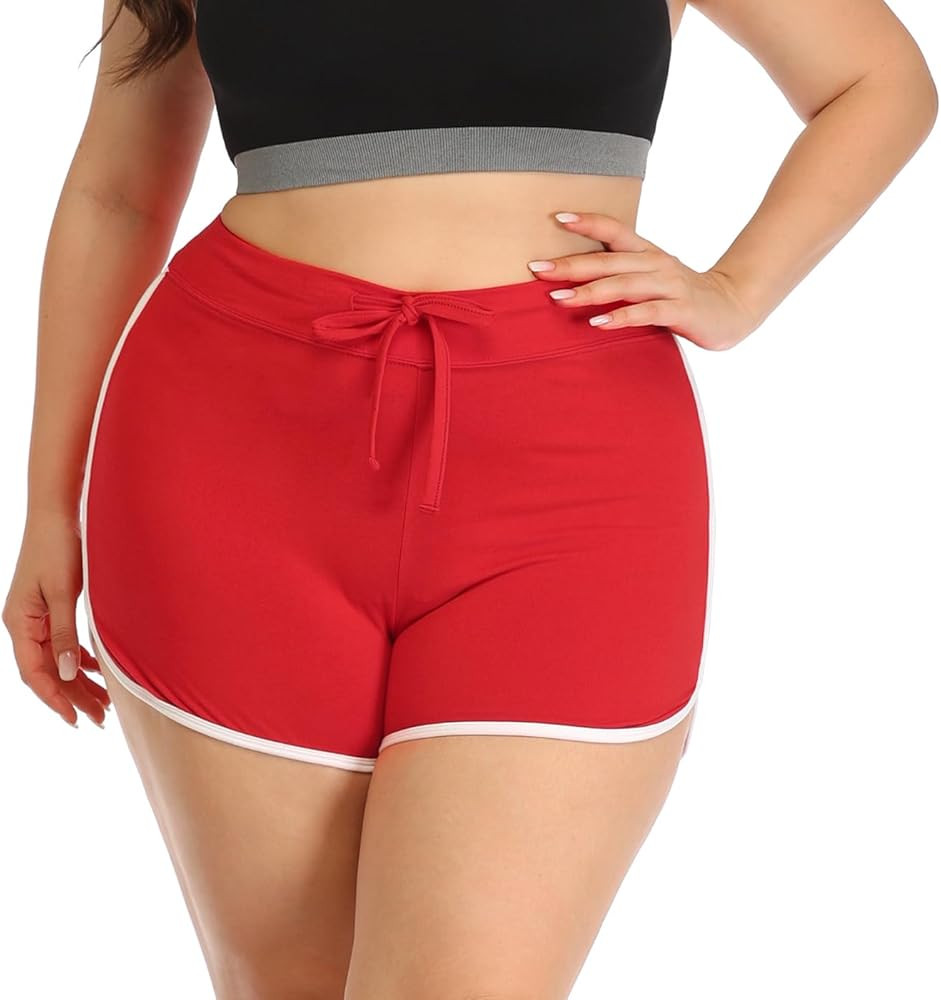 HDE Plus Size Dolphin Shorts for Women Running Workout Short Athletic Bottoms | Amazon (US)