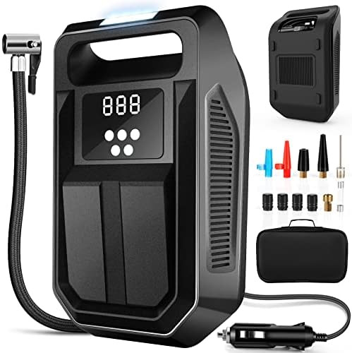 Amazon.com: Tire Inflator Portable Air Compressor 12V DC Car Air Pump with Digital Display, LED L... | Amazon (US)