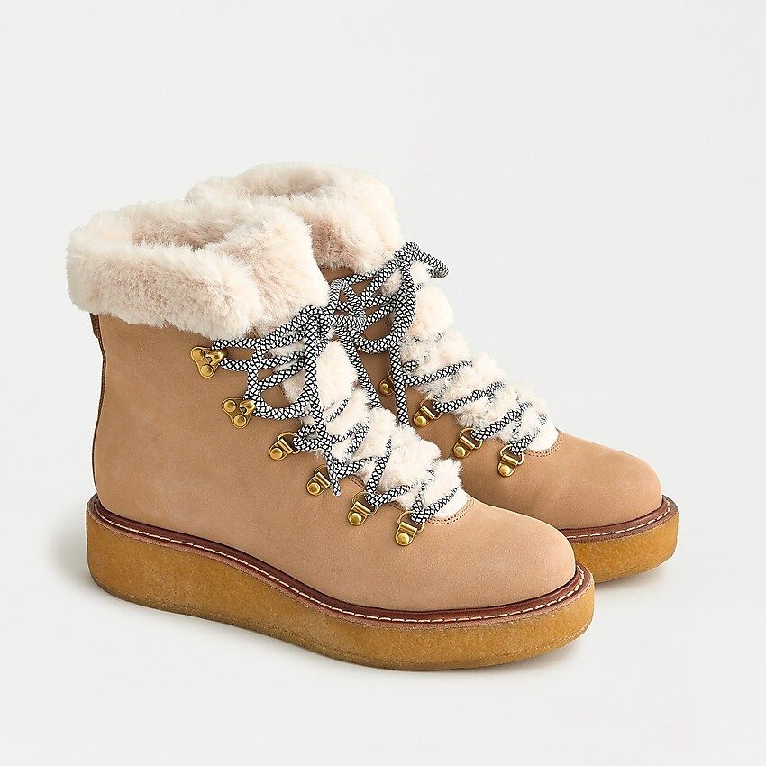 Nubuck winter boots with wedge crepe sole | J.Crew US