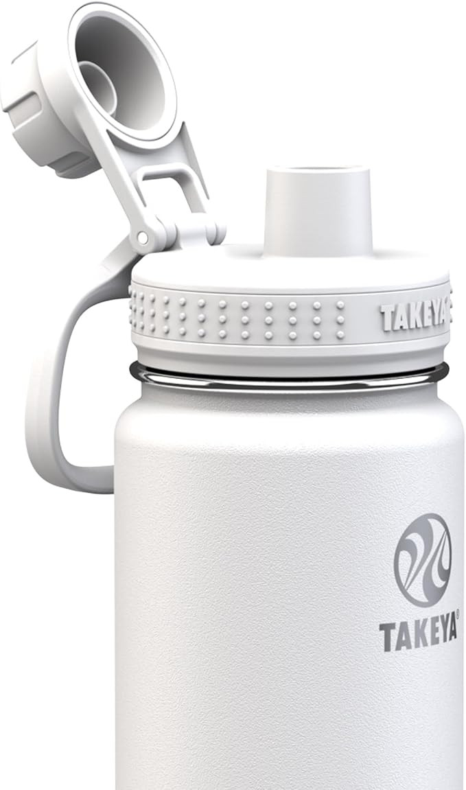 Takeya Actives Stainless Steel Water Bottle, Insulated Spout Lid, Keeps Drinks Cold 24 Hrs, Leakp... | Amazon (US)