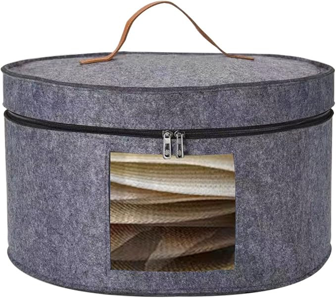 Hat Boxes for Women Storage & Men Hat Box Hat Storage Box - Large Hat Box With Lids Round Box Wit... | Amazon (US)