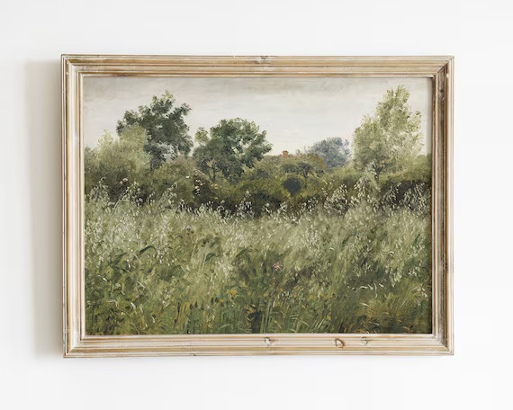 Vintage painting meadow painting landscape painting | Etsy | Etsy (US)