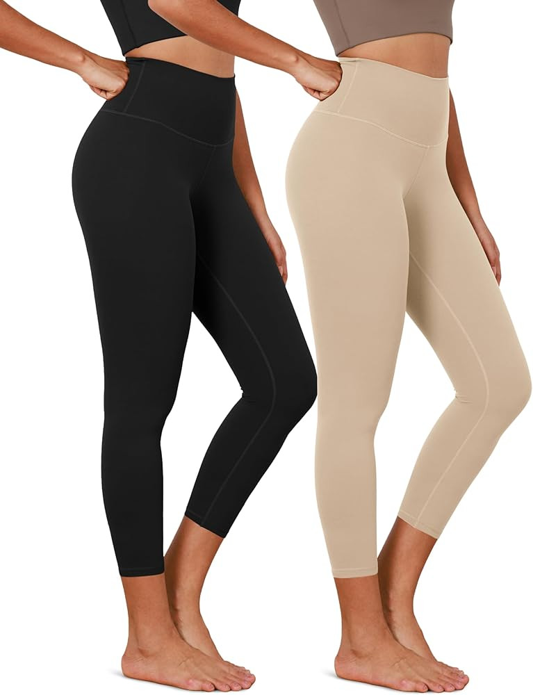 ODODOS ODCLOUD 2-Pack Buttery Soft Lounge Yoga Leggings for Women High Waist Non See Through Capr... | Amazon (US)