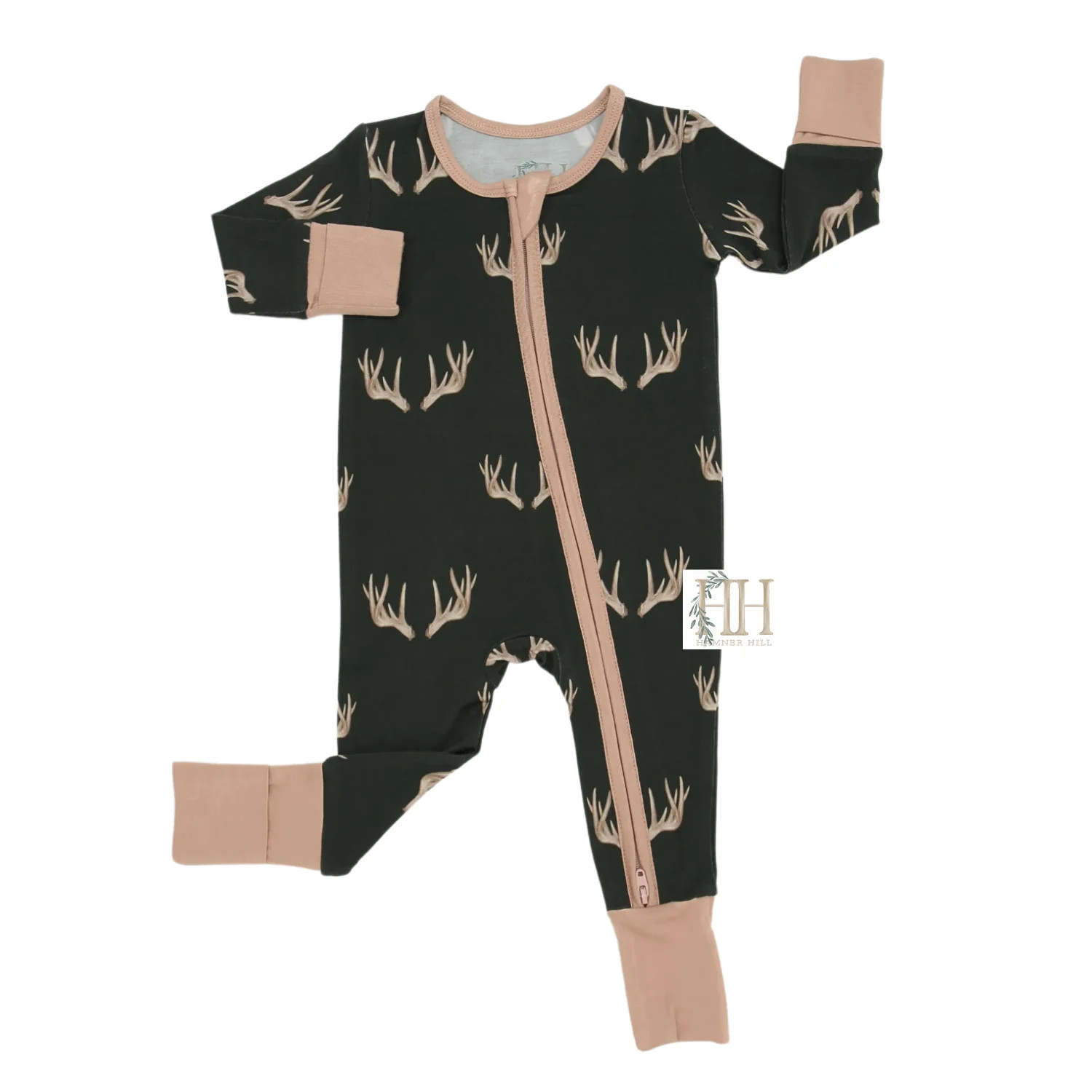 Boys Antler Double Zipper Romper | Hamner Hill