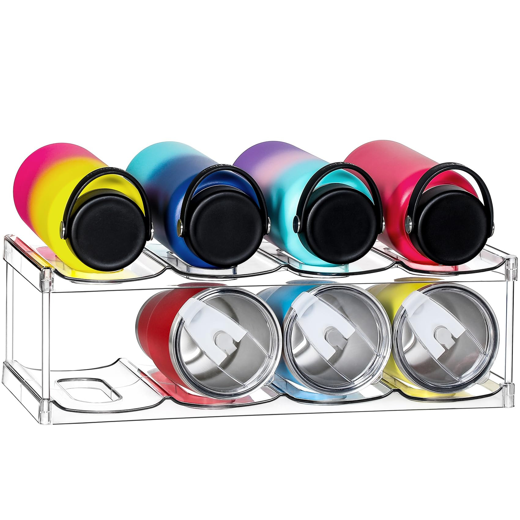 LARGER Compartment - 2 Tier Stackable Water Bottle Organizer Holder - for Stanley 40oz & Others' ... | Amazon (US)