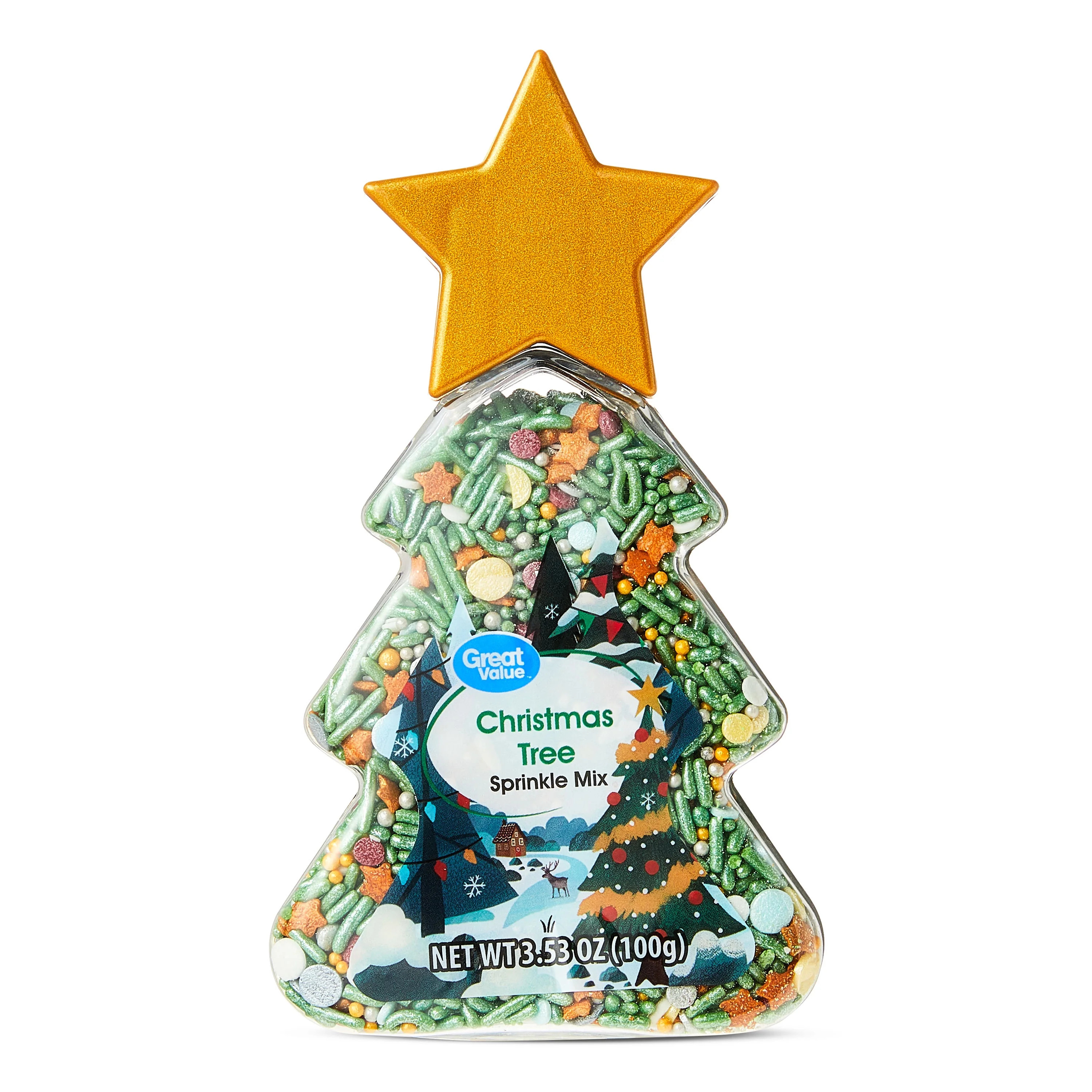 Great Value Multi-Color Christmas Tree Sprinkle Mix, 3.5 oz | Walmart (US)