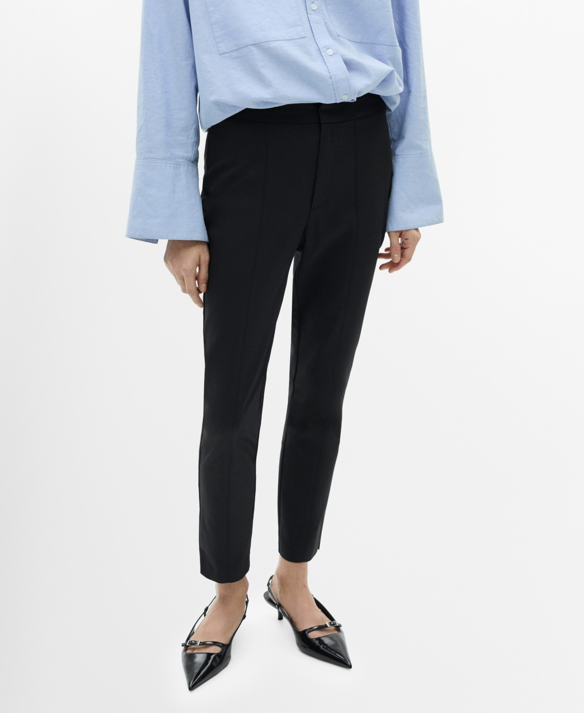 Mango Women's Crop Skinny Pants - Black | Macy's