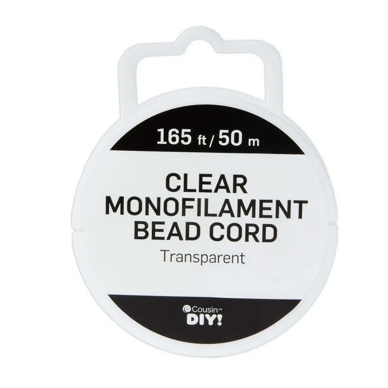 Cousin DIY Clear Monofilament Cord, Beading and Jewelry Making, 0.30 mm Diameter, 165 ft Roll | Walmart (US)