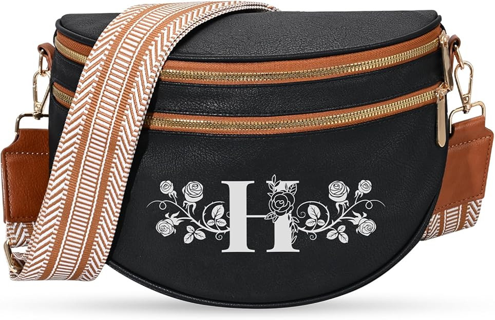 Viverte Personalized Gifts for Women Initial Bum Bags Pu Leather Crossbody Bags Letters Purses fo... | Amazon (US)