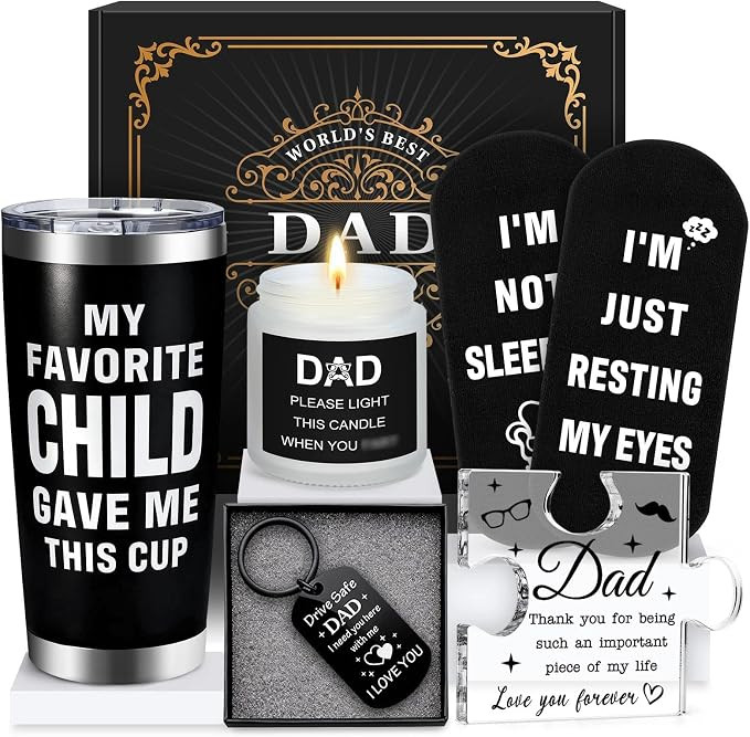 Gifts for Dads Birthday Funny Dad Gifts from Daughter Son Kids Cool Father Happy Birthday Gift Id... | Amazon (US)