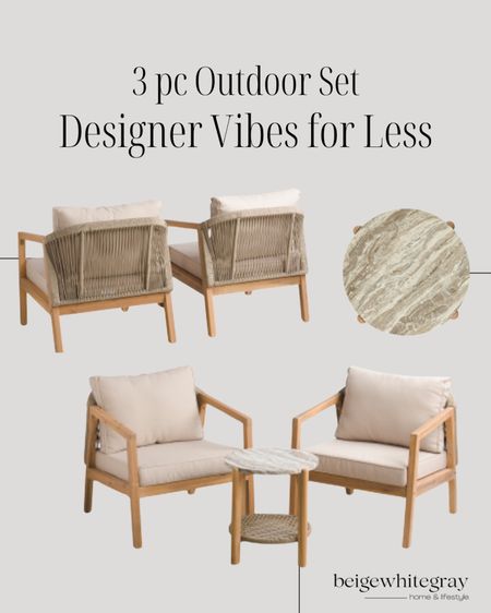 Loving the beautiful woven back detail
Of this outdoor set! Also the marble top table is so good!! 

#LTKSeasonal #LTKsalealert #LTKstyletip
