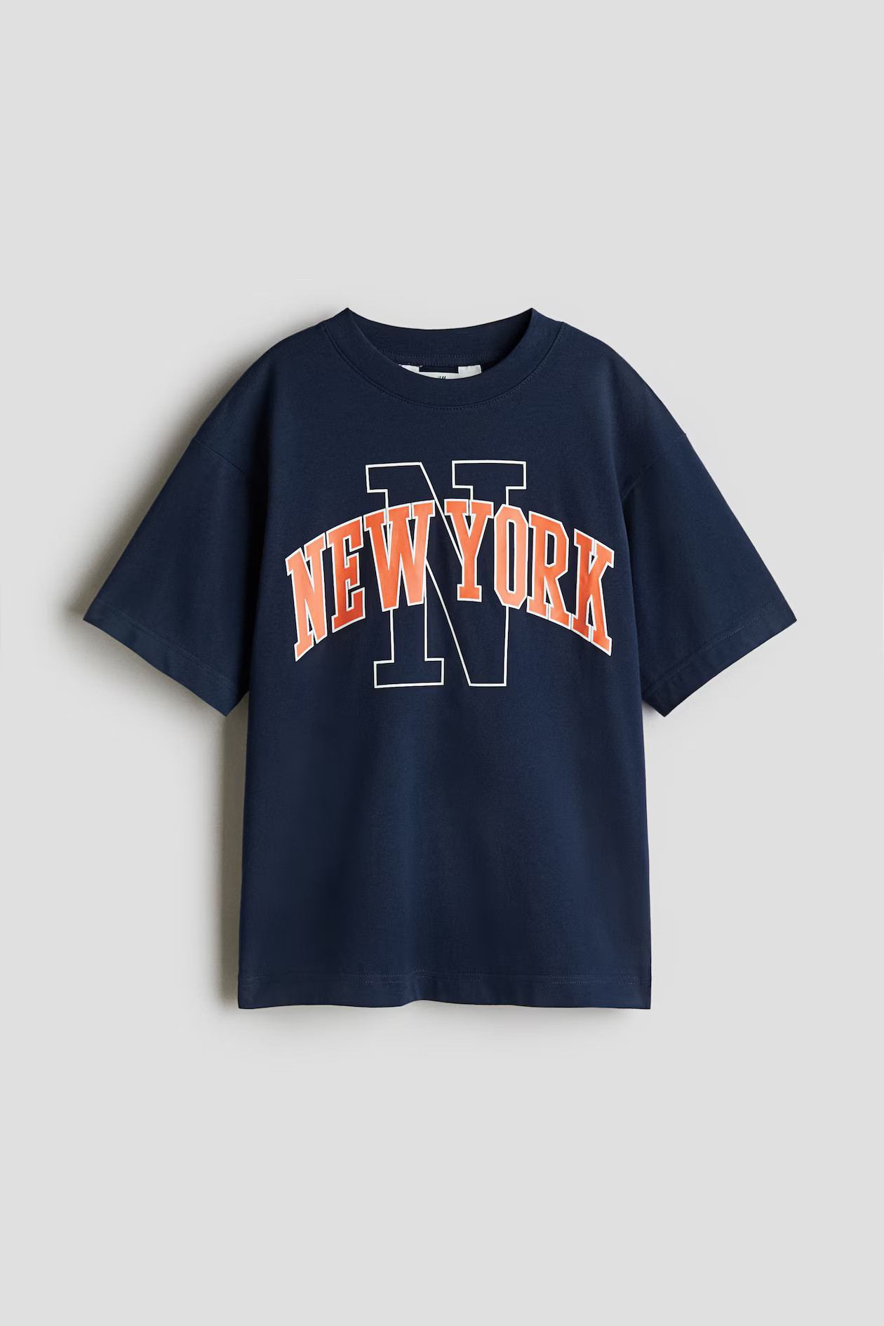 Printed Cotton T-Shirt - Dark blue/New York - Kids | H&M US | H&M (US + CA)