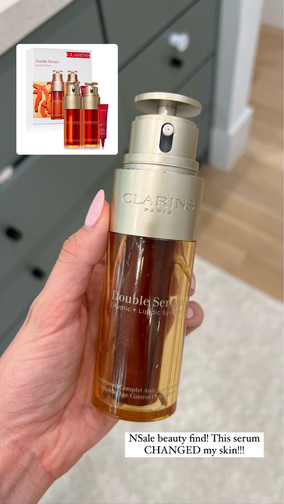 Clarin’s double serum is a must from the NSale! This stuff changed my skin ❤️

#LTKbeauty #LTKxNSale #LTKunder100