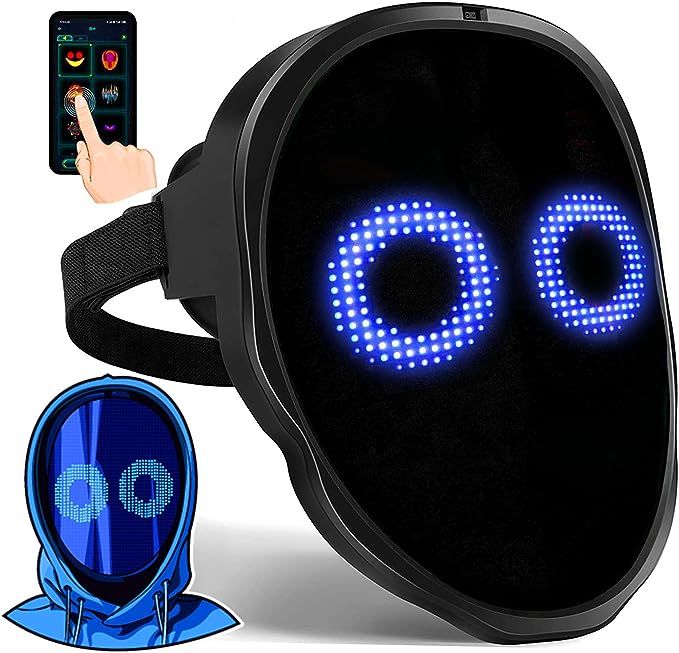 Face Transforming LED Mask with App Controlled - Programmable LED Halloween Mask Digital Luminous... | Amazon (US)