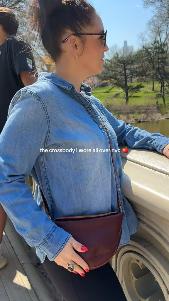 Wore this all over NYC and didn't switch bags once & holds everything, goes with every outfit, and the genuine leather is SO good. I get the hype now. 

#LTKootd #LTKTravel
