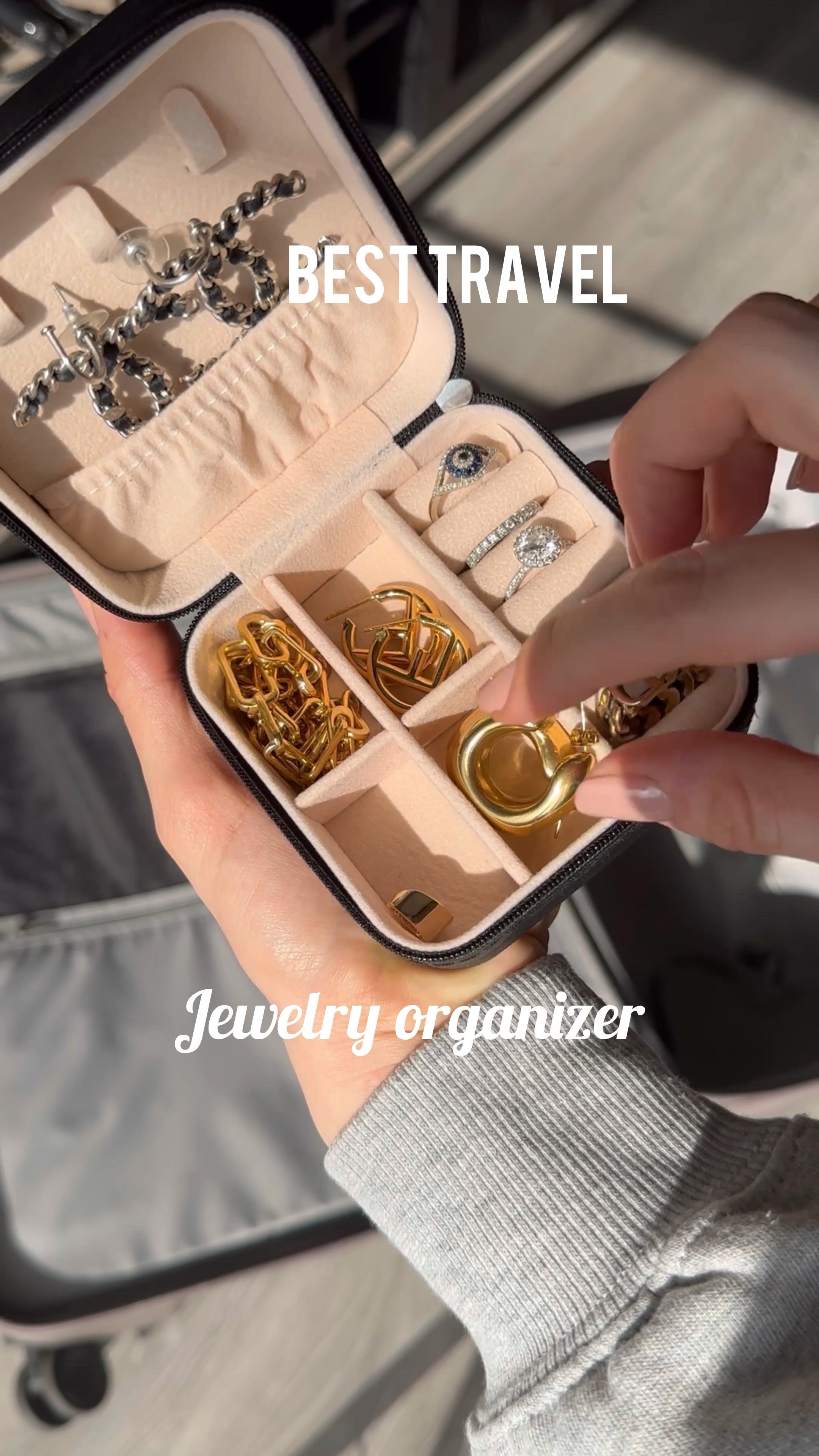 Best travel jewelry organizer. This case keeps it all organized and is compact enough to fit in the smallest luggage. 

#LTKSeasonal #LTKunder50 #LTKtravel
