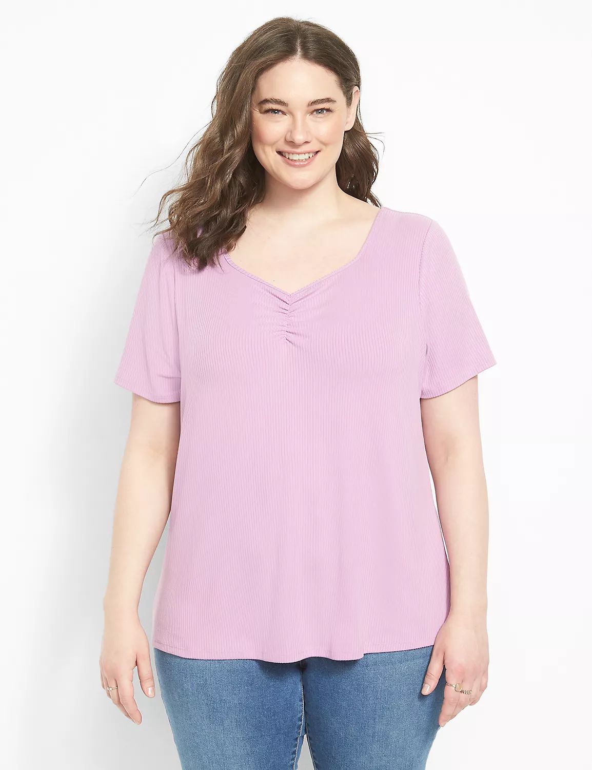 Classic Short-Sleeve Sweetheart-Neck Tee | LaneBryant | Lane Bryant (US)