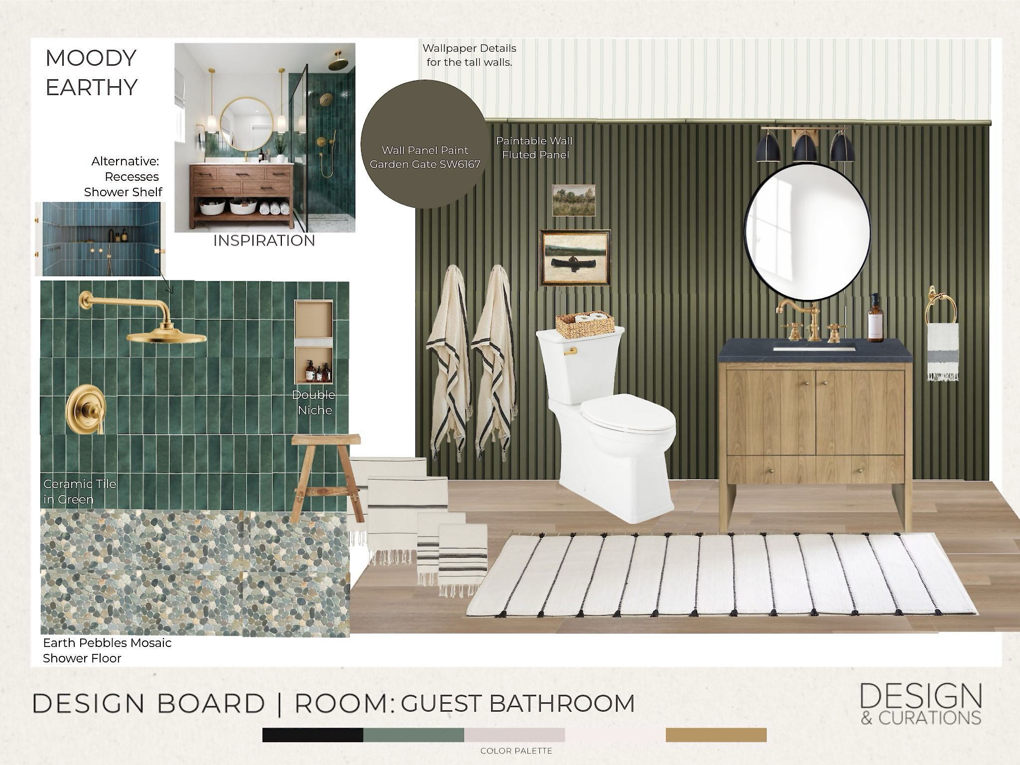 Dark moody, green hunter green, bathroom, inspiration, renovation, idea, renovation, design, board bathroom. Green tiles, ceramic tiles ideas.

#LTKhome