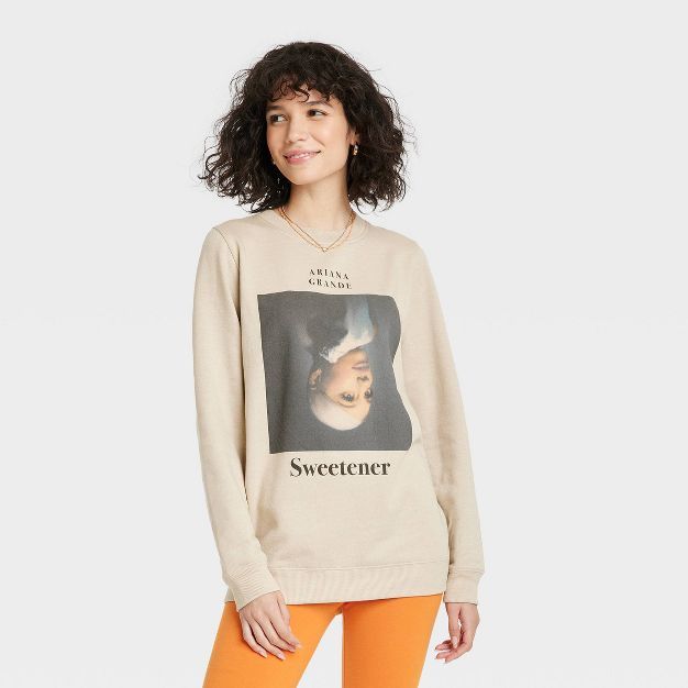 Women's Ariana Grande Sweetener Graphic Sweatshirt - Cream | Target