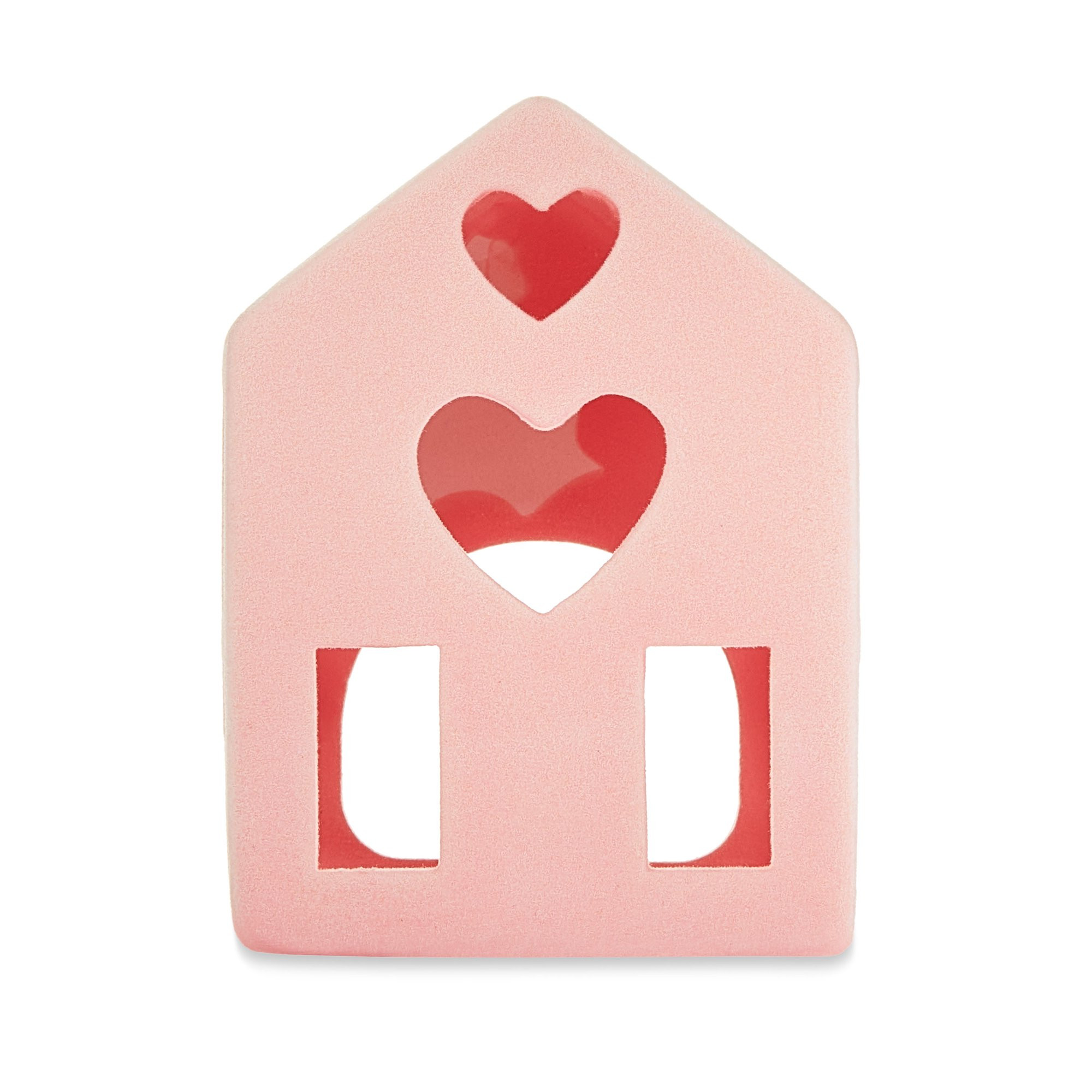 Valentine’s Day 4" Ceramic Pink Flocked House Tabletop Décor, Way To Celebrate | Walmart (US)