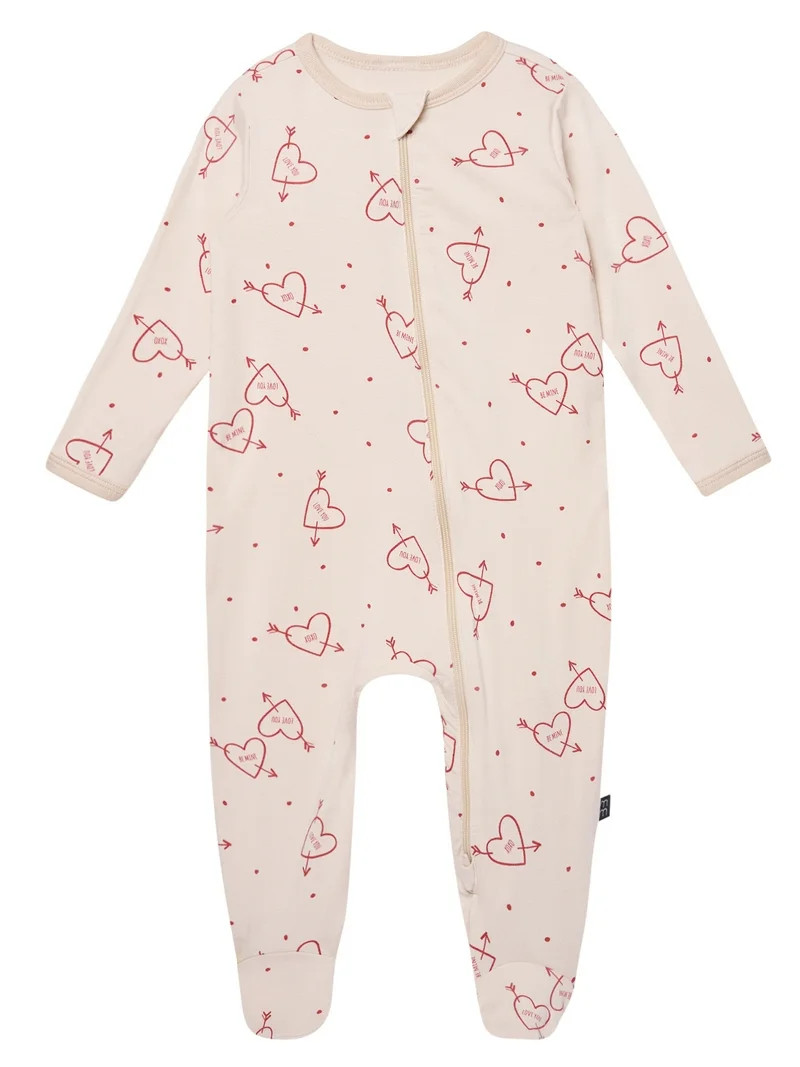 Modern Moments by Gerber Baby Neutral Viscose Valentine´s Day Sleep ´N Play Footed Pajamas, Siz... | Walmart (US)