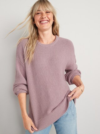 Textured-Knit Tunic Sweater for Women | Old Navy (US)