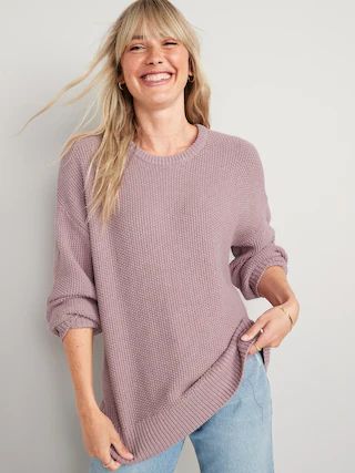 Textured-Knit Tunic Sweater for Women | Old Navy (US)