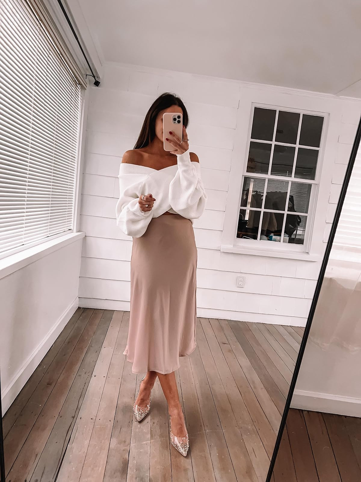 holiday / christmas outfit -Skirt, top and heels are all true to size. 
 

 #LTKHoliday #LTKPetite #LTKFindsUnder50