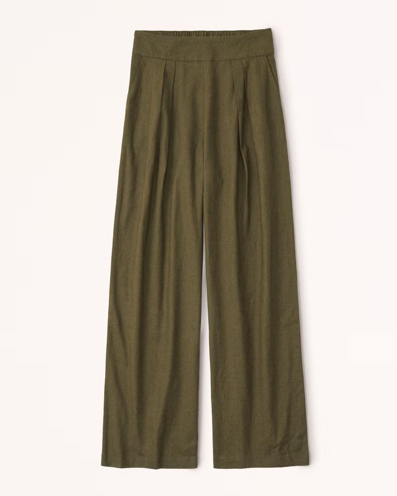 Linen-Blend Ultra Wide-Leg Pant | Abercrombie & Fitch (US)