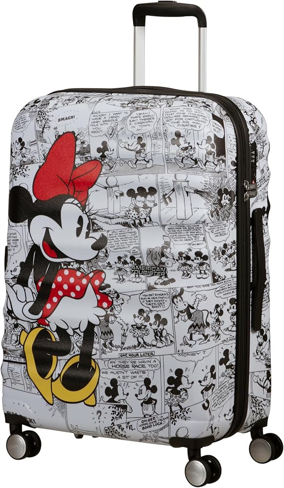 American Tourister Matte Shell Disney, Minnie Comics White, Spinner M (67 cm-64 L) | Amazon (US)
