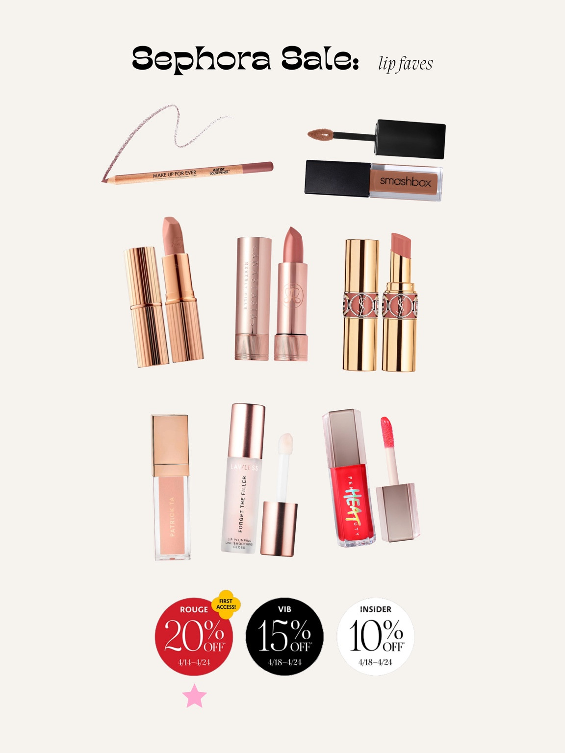 Sephora sale: Lip faves! Sign in to your account to see your level of savings - opens to the public at 10% off site wide on 4/18! 



#LTKsalealert #LTKunder50 #LTKbeauty