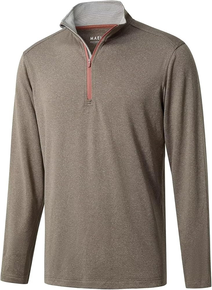 M MAELREG Quarter Zip Golf Pullover Men Dry Fit Long Sleeve Performance Wicking Mock Neck 1/4 Zip... | Amazon (US)