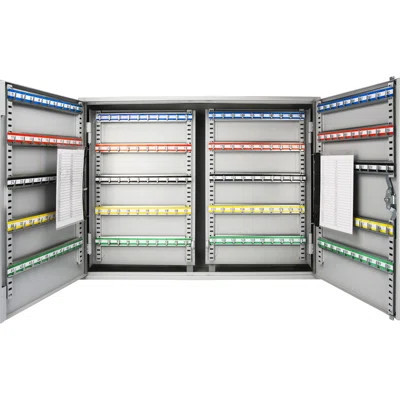 600 Adjustable Key Cabinet With Lock Functionality - Gray Steel, Wall Mount, Colorful Tags For Easy Access 600 Locked Mounted, Efficient Management | Wayfair North America