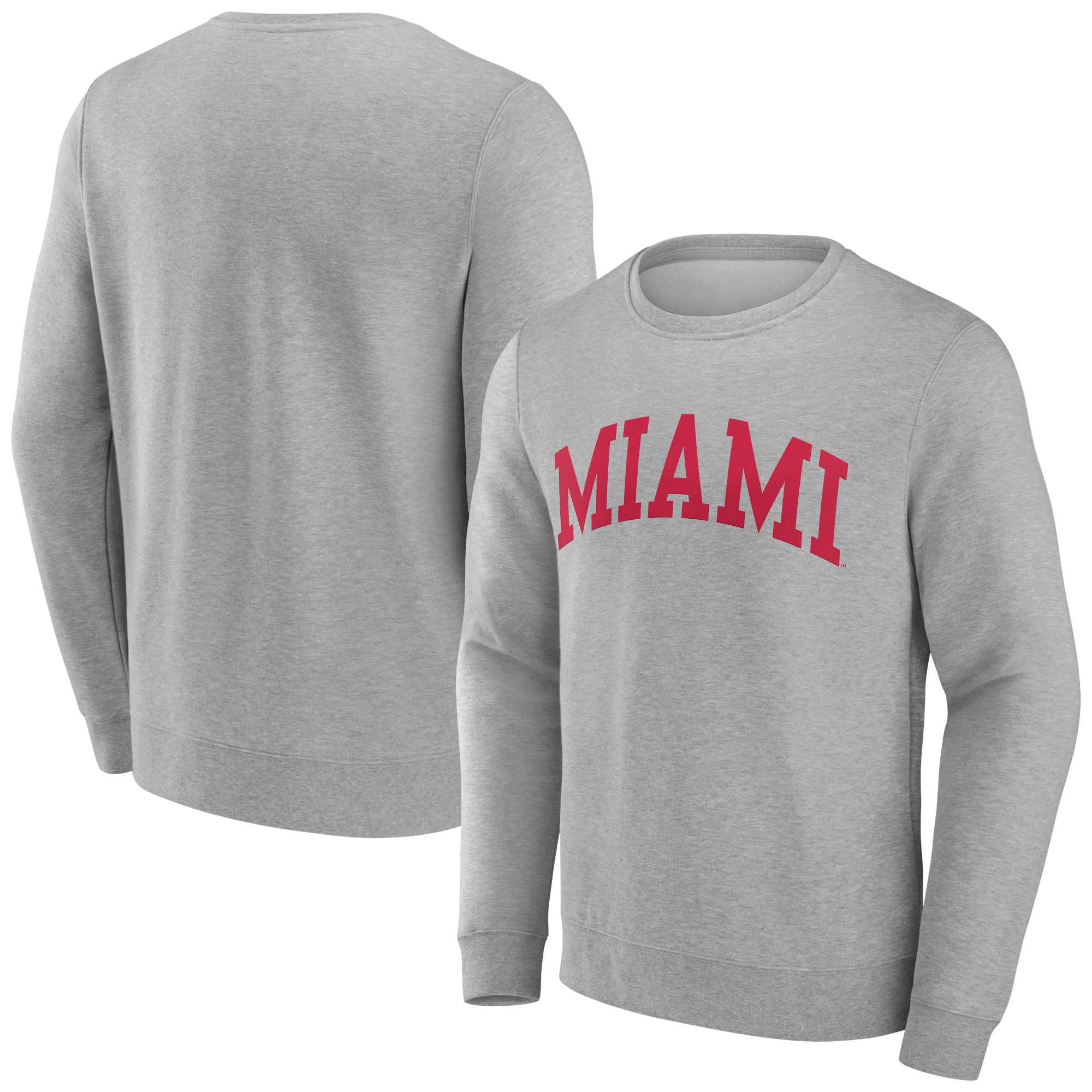 Men's Fanatics Gray Miami University RedHawks Basic Arch Sweatshirt | Fanatics