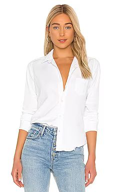 Frank & Eileen Barry Long Sleeve Button Down Top in White Tattered Wash Denim from Revolve.com | Revolve Clothing (Global)
