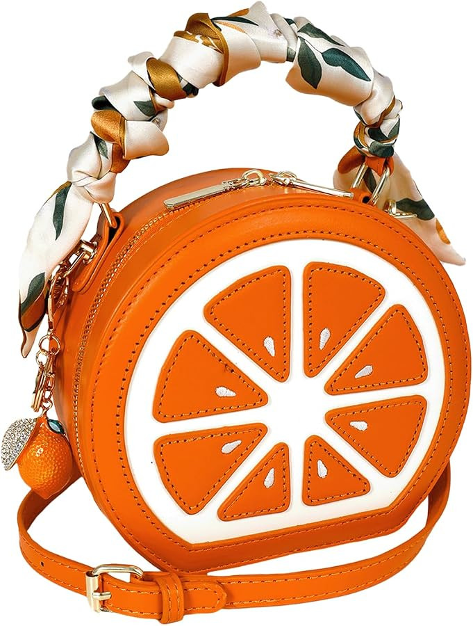 Lemon Purse Cute Fruit Shaped Bag with Charm Scarf 3Pcs Shoulder Handbag | Amazon (US)