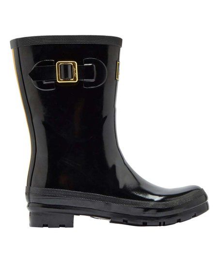 Joules True Black Gloss Kelly Welly Rain Boot - Women | Zulily