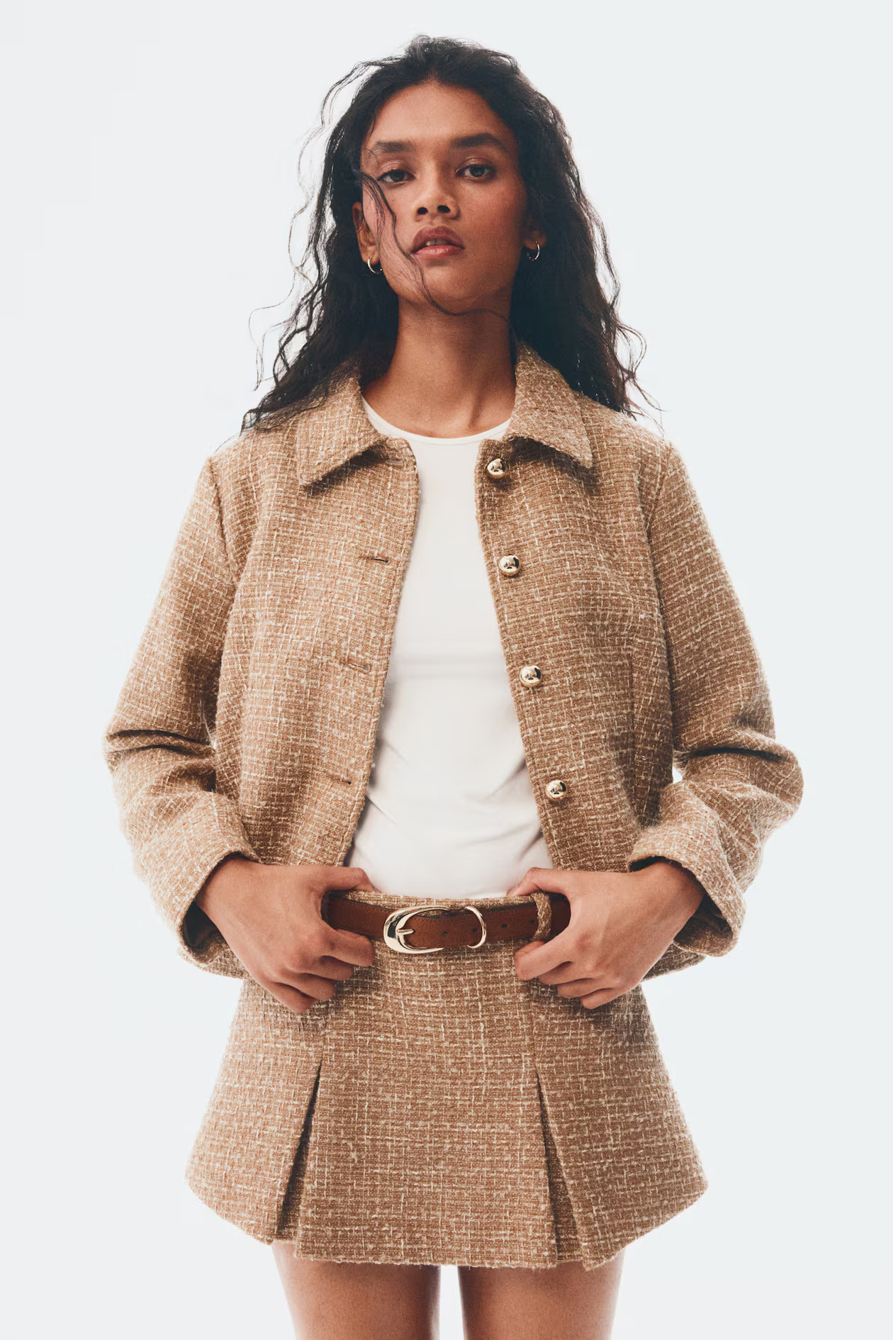 Pleated Mini Skort - Beige - Ladies | H&M US | H&M (US + CA)